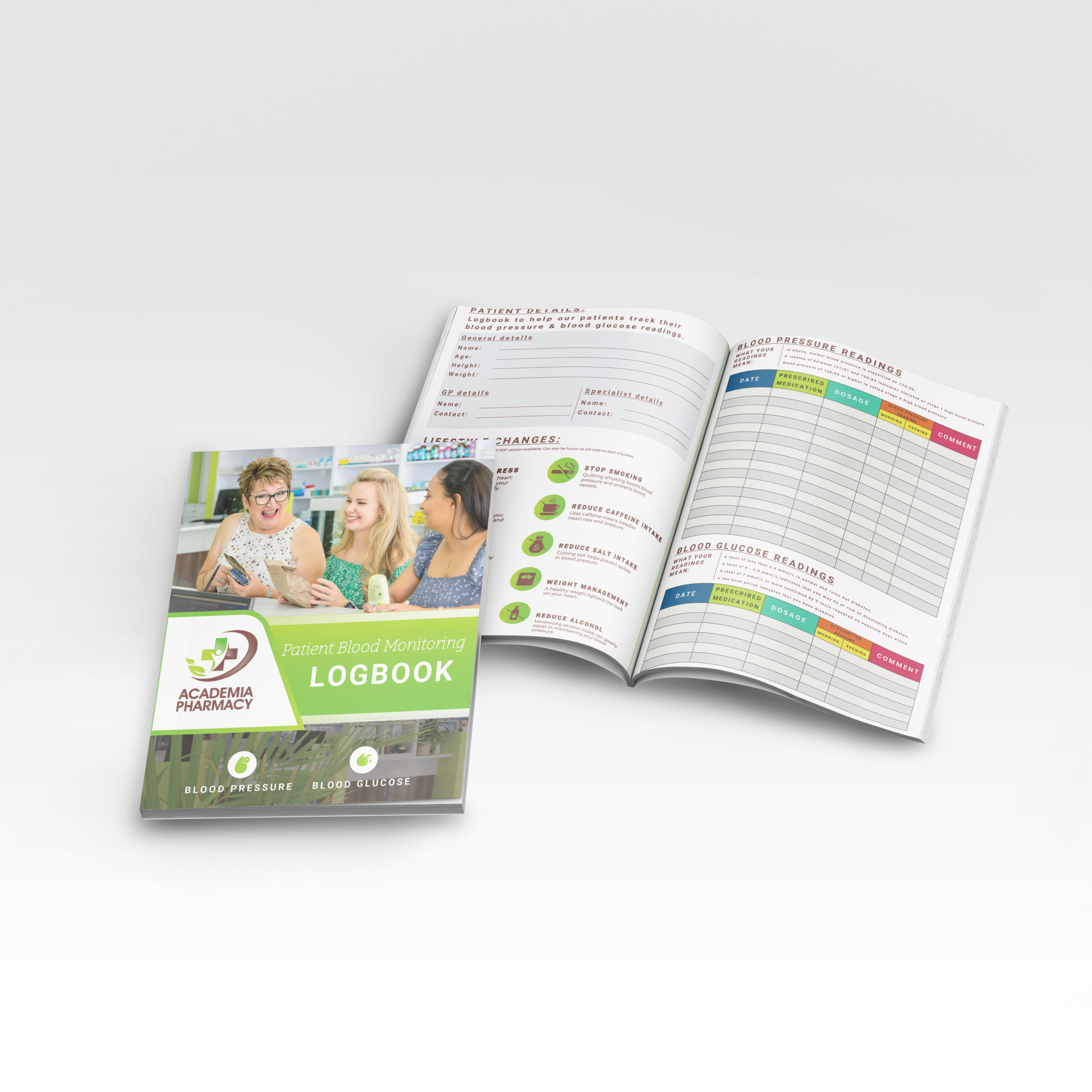 Blood Pressure and Health Booklet Logbook